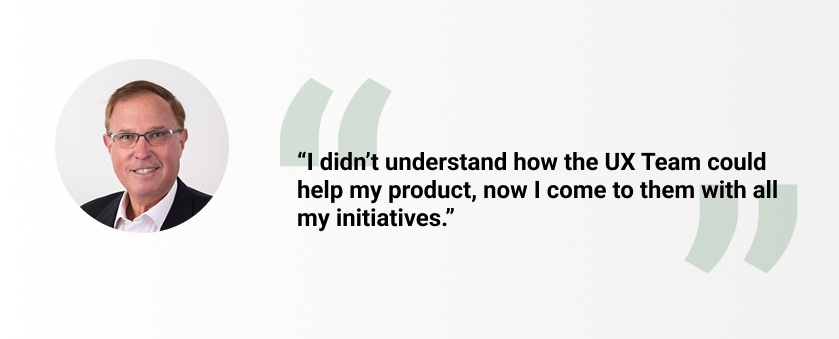 Image featuring a positive quote from the converted product owner.